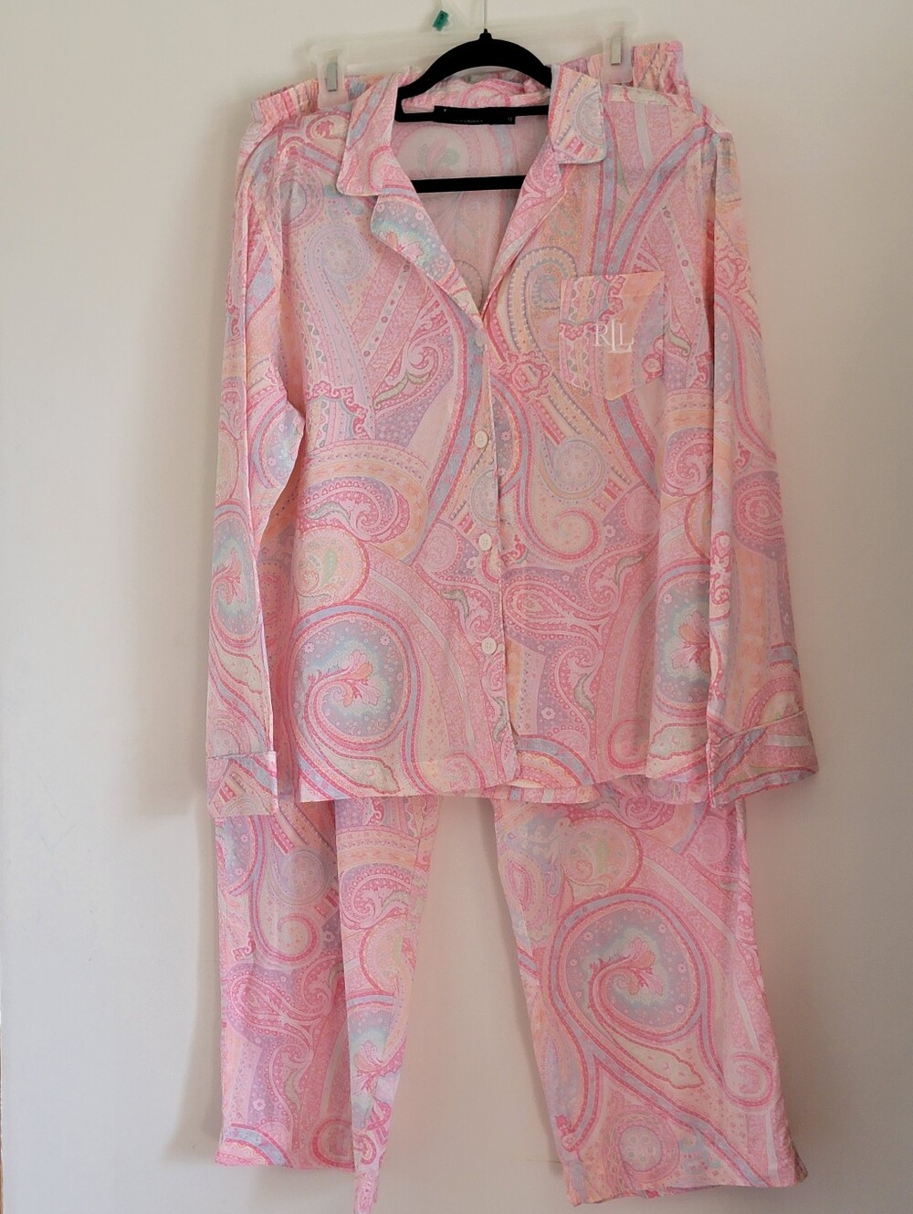 Lauren Ralph Lauren Pink Paisley Cotton Pajama Set